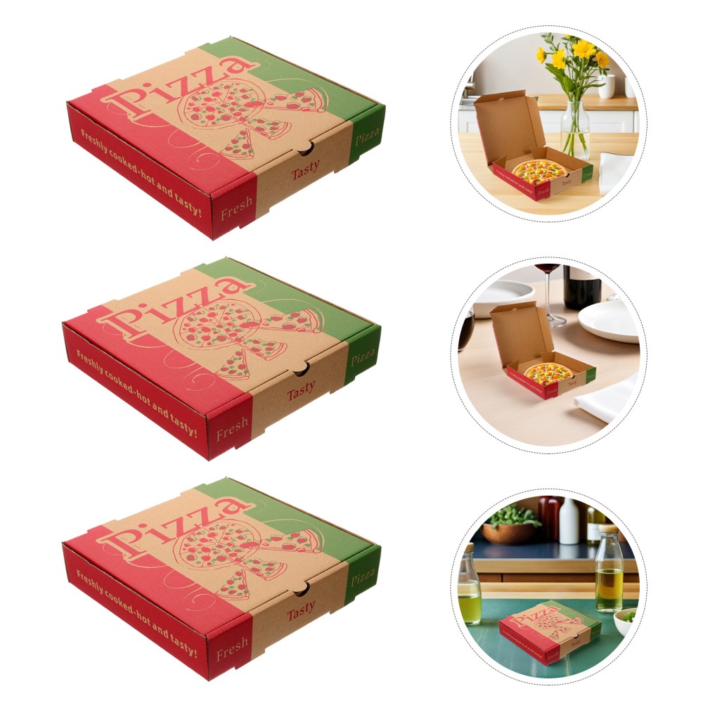 5 Pcs Pizza Packaging Box Boxes for Party Cookie Storage Containers