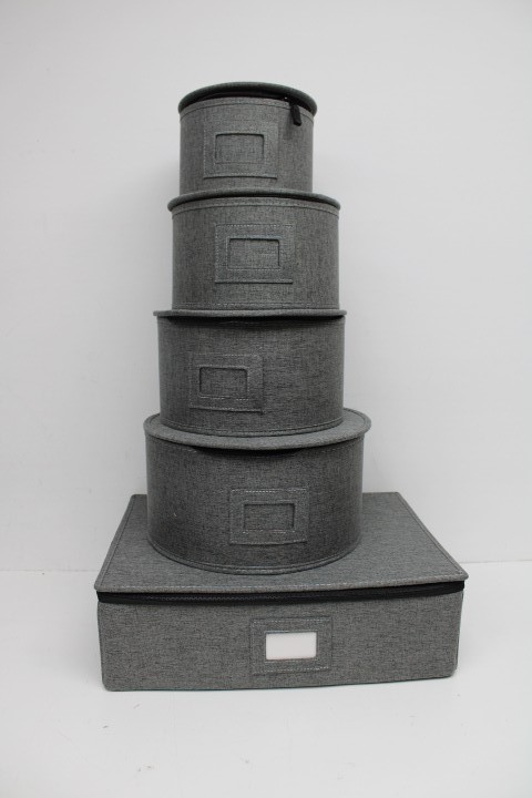 Hard Shell Storage Containers 5-Piece Set Moving Boxes for Dinnerware, Glasses
