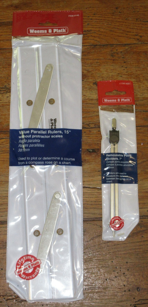Weems Plath 261 Removal Point Divider 7" 145 Parallel Ruler 15" Navigation Tools