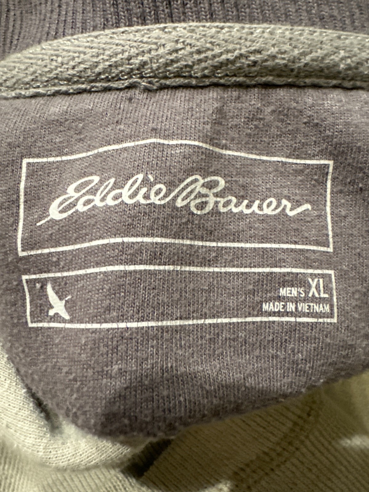 Eddie Bauer Men's XL Quarter Zip Knit Pullover Oatmeal Cotton Blend Normcore