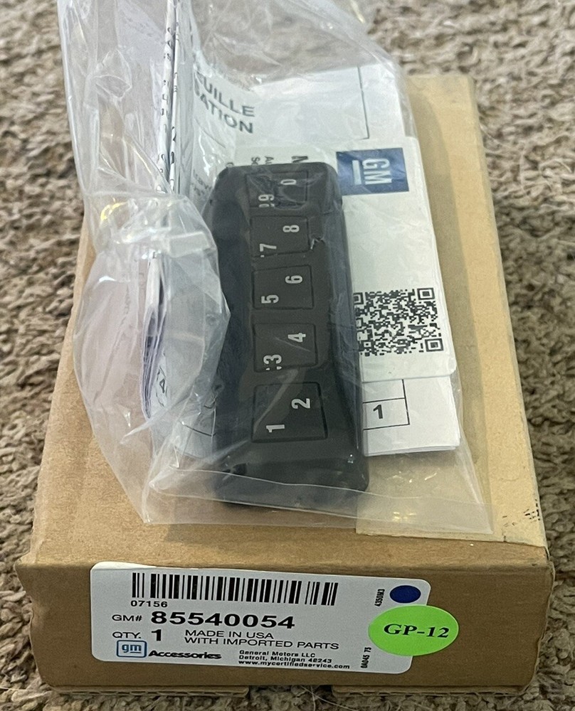 NOS Genuine GM Keyless Entry Keypad 85540054