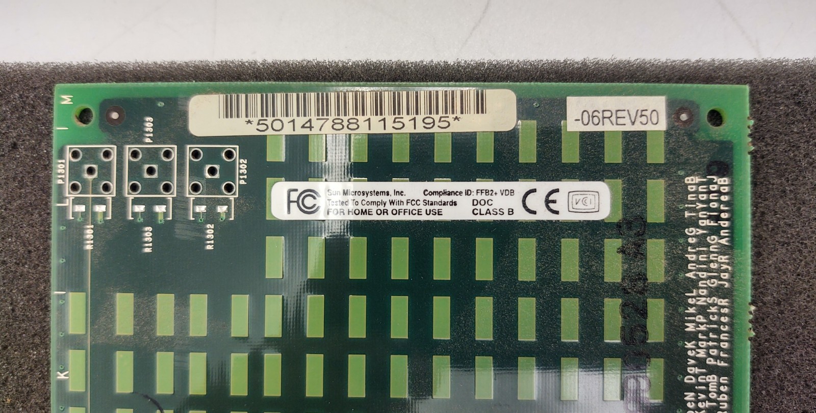 SUN MICROSYSTEMS INC. FFB2+VDB-06 FFB2+VDB06 Rev 50 Circuit Board Card