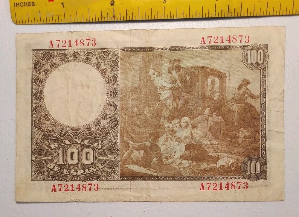 Old Spain 100 Pesetas Note 2nd May, 1948 *Circulated*