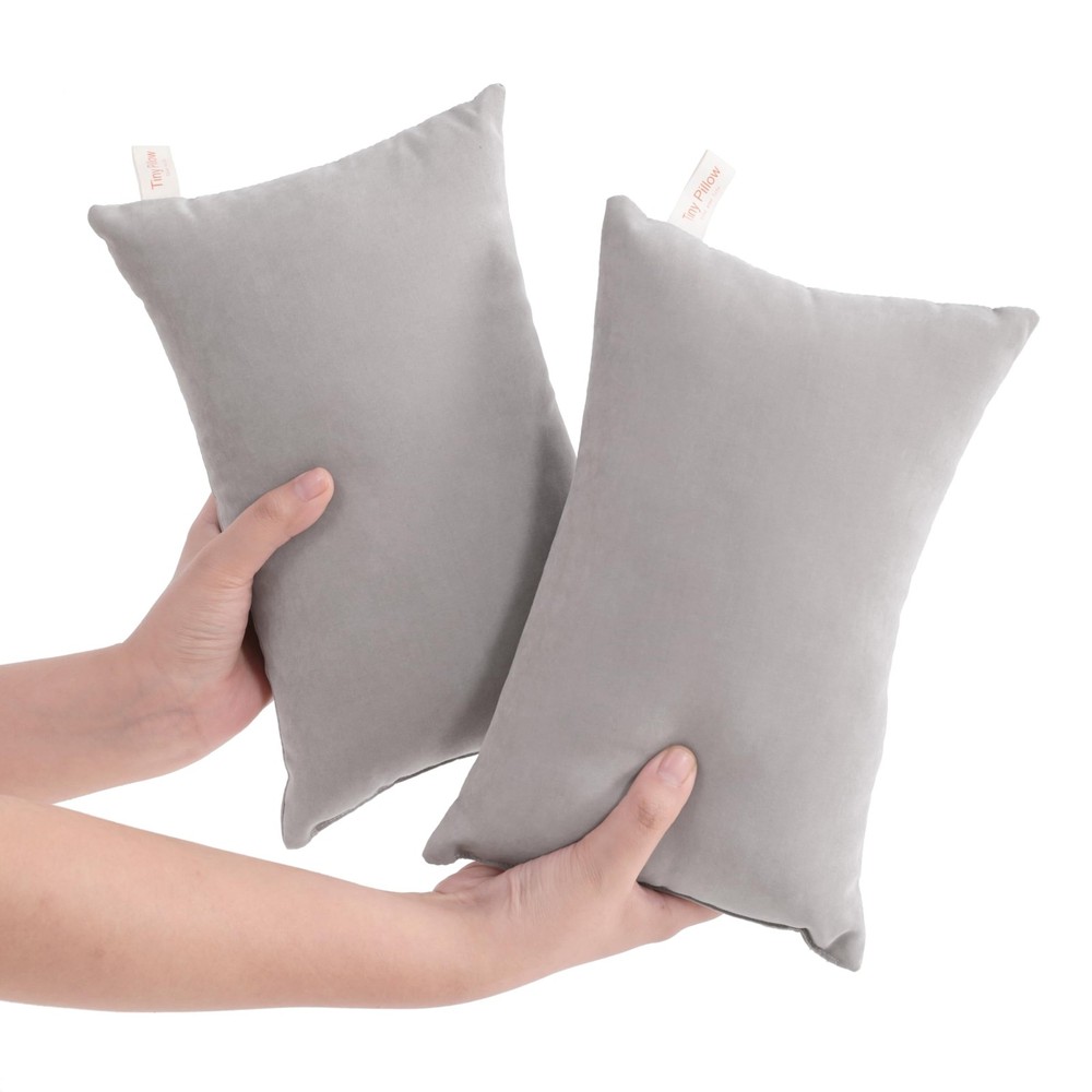 NTBAY Tiny Pillows, Down Alternative 7"x11" Microfiber 11"x7", Light Grey