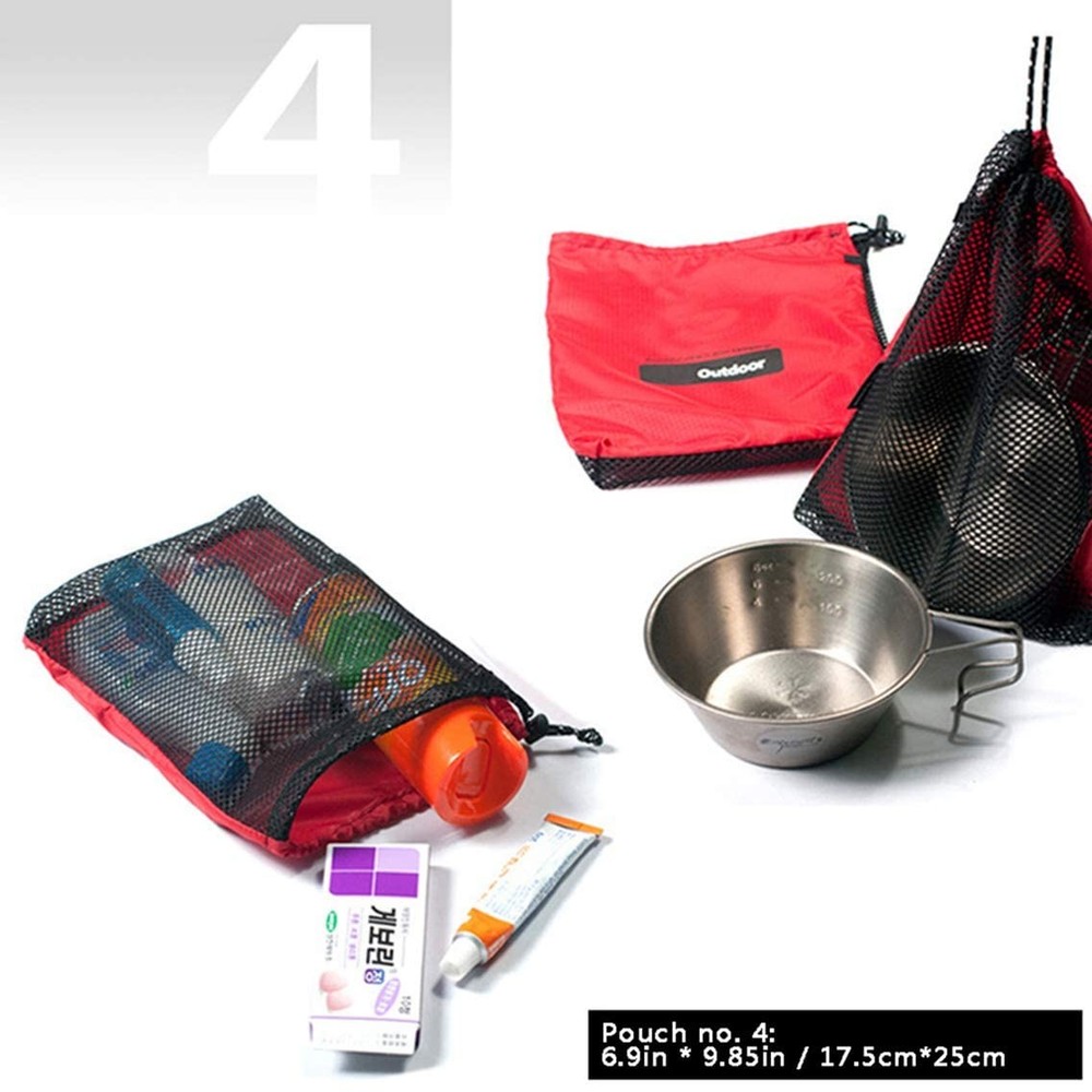 Vikodah Drawstring Bags Nylon Cinch and Ditty Stuff Pouch Medium, Red