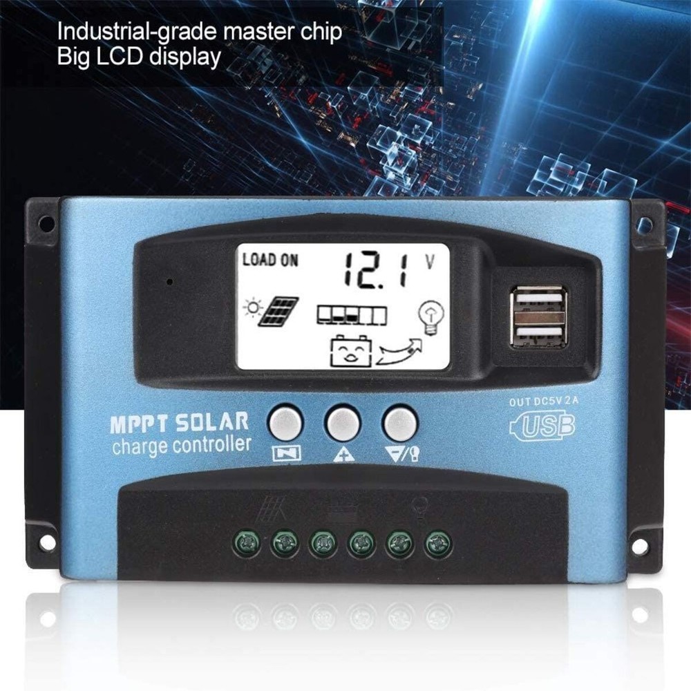 100A MPPT Solar Charge Controller, 12V/24V Battery Protection, High Efficiency