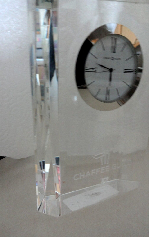 Quest Optical Crystal Tabletop Clock by Howard Miller 645-720