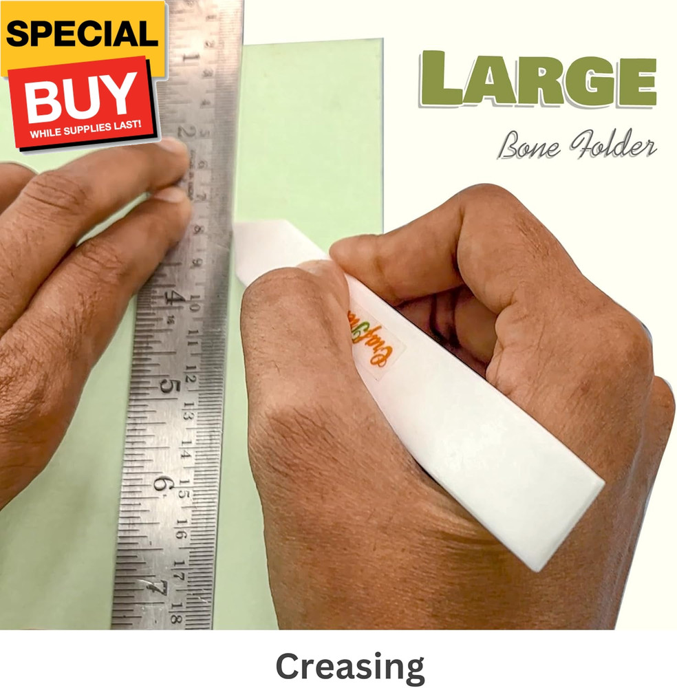 Teflon Bone Folder and Scoring Tool - Large Bone Folder - Paper Scorer for Paper