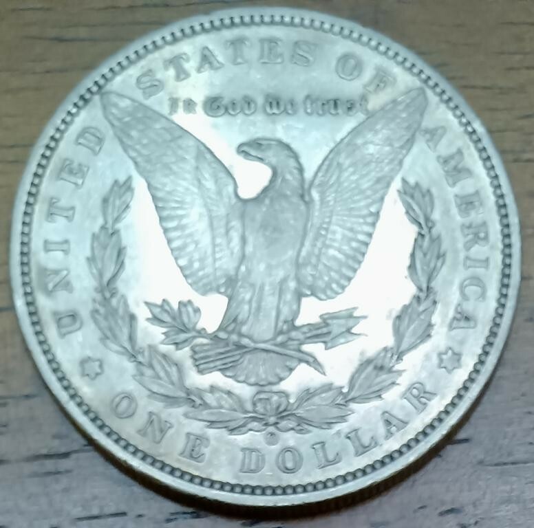 1896-O Morgan dollar, EF + , Reverse semi-prooflike