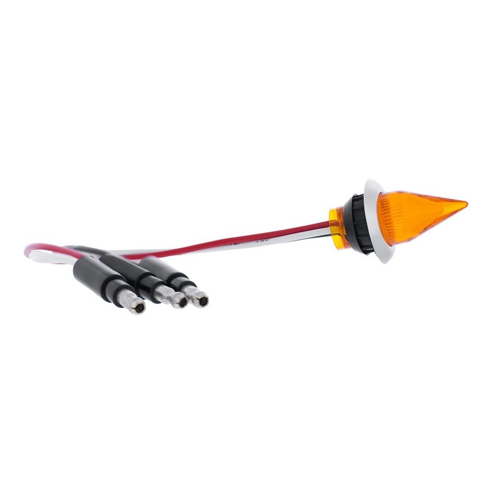 Amber LED / Amber Lens Dual Function Mini Spike Light SS Bezel Clearance/Marker