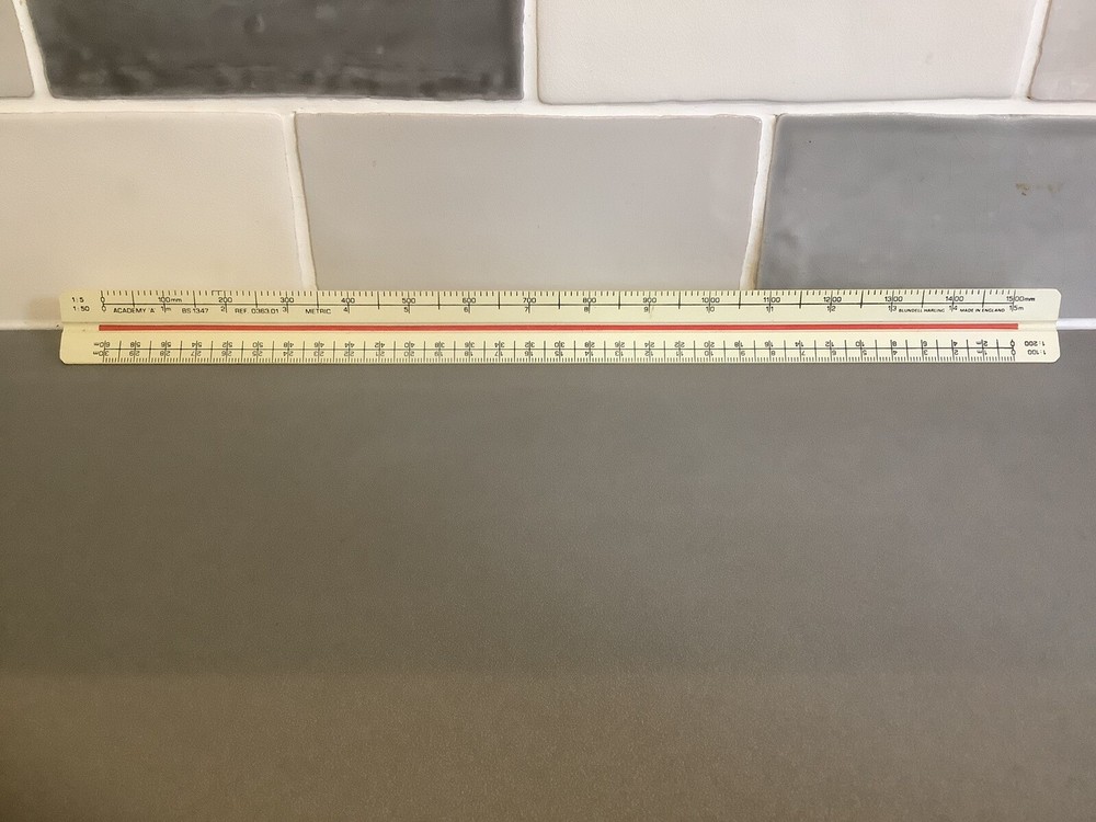Vintage Blundell Harling Triangular Architects / Engineers Metric Scale Rule