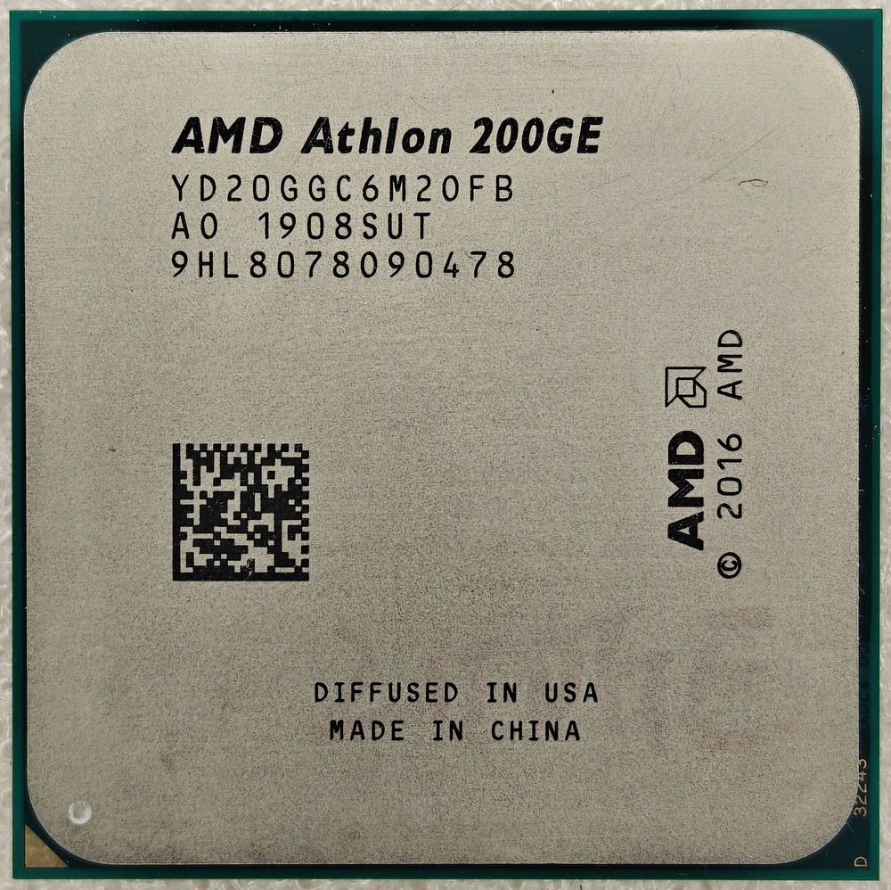 AMD Athlon 200GE 3.2 GHz Dual-Core 4 Threads 5MB Socket AM4 35W CPU Processor