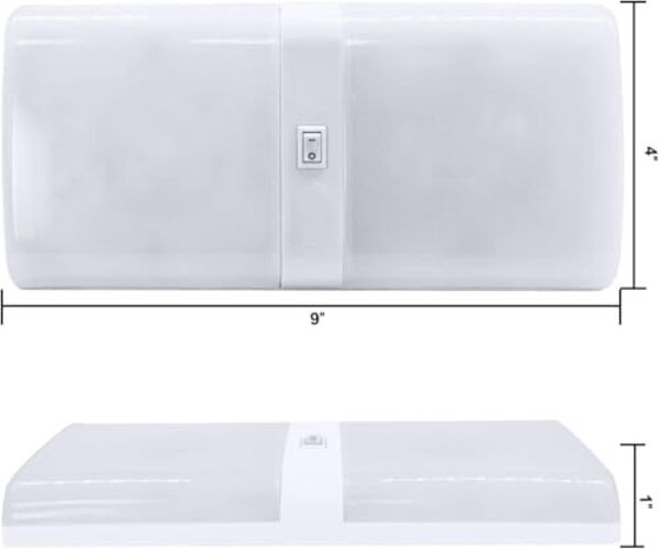 Square RV Motion Sensor Light - 7W Double Dome with Sensor, 4000K Nature White