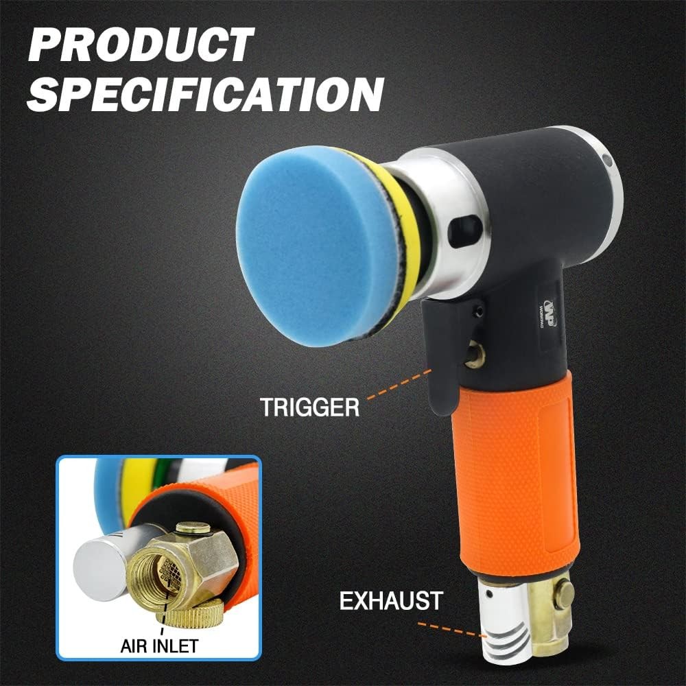 Mini Air S ander, Random Orbital Sander, Pneumatic Sander for Auto...