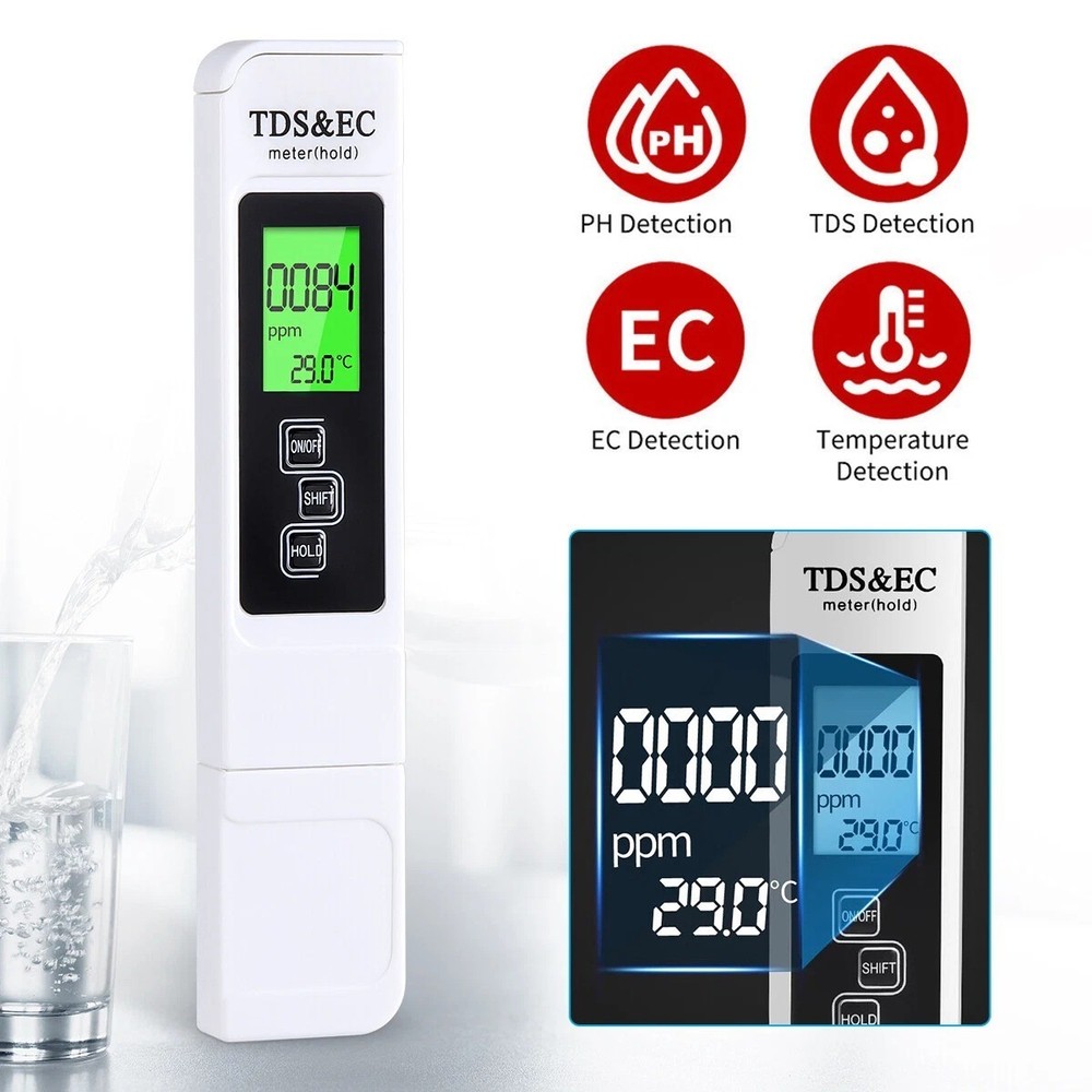 TDS Meter Digital Tester Water Quality Testing Kits for Drinking Water 0-9990ppm
