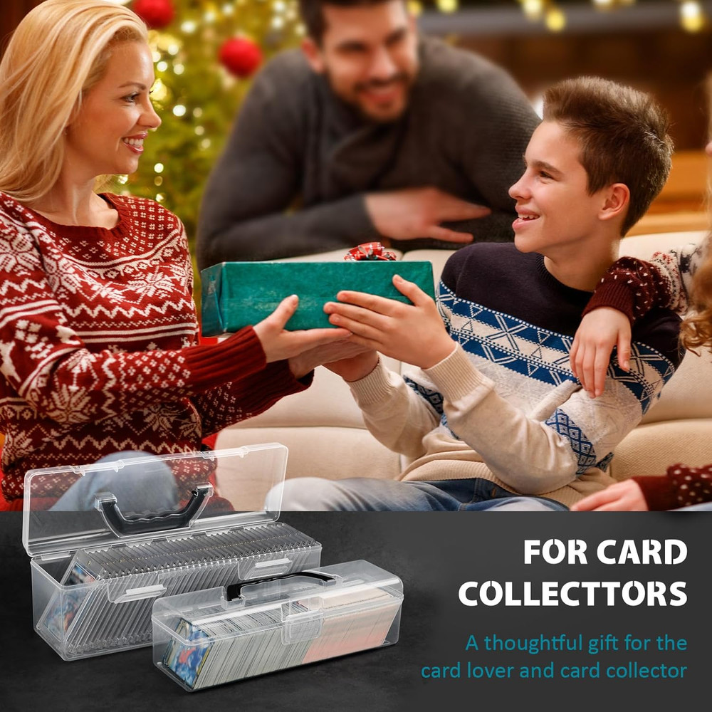 Trading Card Storage Box 2 Pack Large & Small Holder Cases for Toploader & Stand