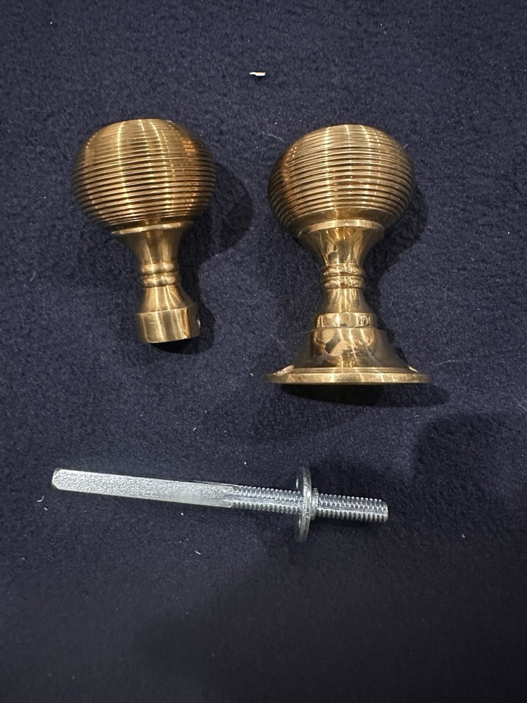 Polished Brass Reed “Beehive” Door Knobs