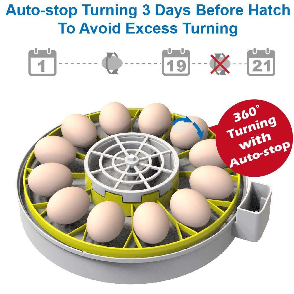 12 Egg Incubator With Humidity Display Egg Candler Automatic Egg Turner For Hatc