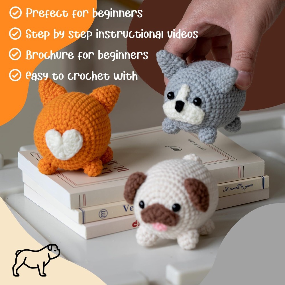 Orange Crochet Kit for Adults Complete Animal Pattern with Video Tutorials