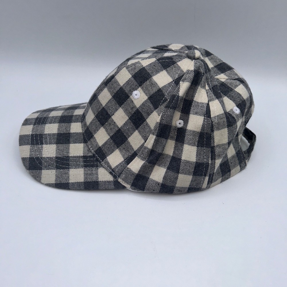 EUC Cocus Pocus Hat One Size Adjustable Snapback Baseball Cap Gray White Gingham