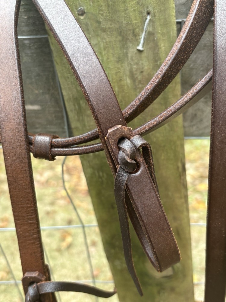 Western Soft And Supple Oiled Top Grain Leather 8’ Split Reins Loop Bit Ends