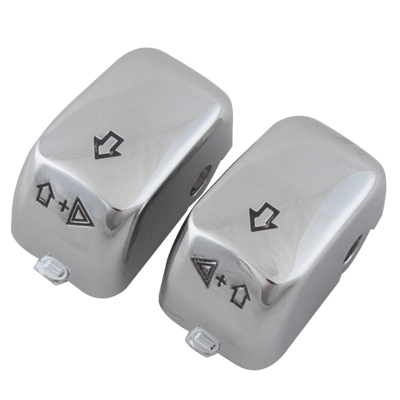 6pcs Chrome Hand Control Switch Button Cap For Harley Softail Dyna 1996-2010 US
