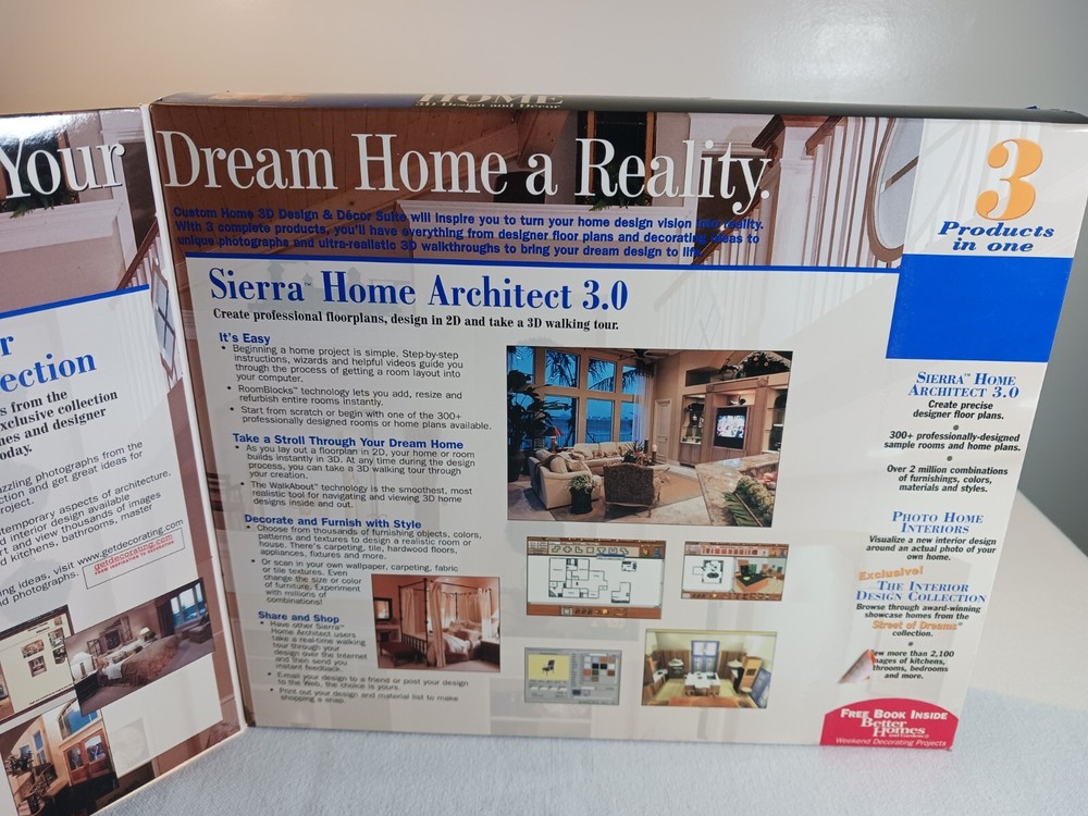 Sierra 3D Custom Home Design 3 in 1 Architect Customization PC Software Sealed