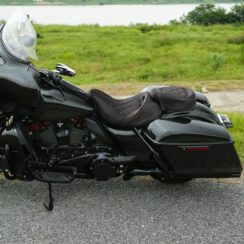 Driver Passenger Pillion Seat For Harley Touring CVO Road Street Glide 2009-2023