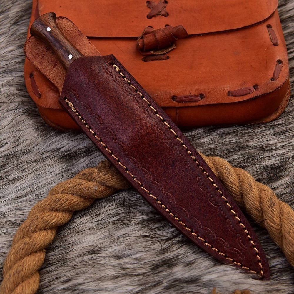 handmade carbon steel double edged dagger boot knife throwing combat survival