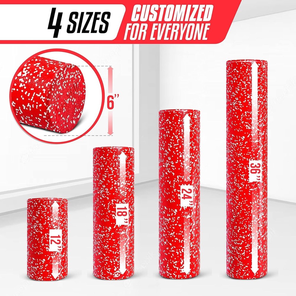 Extra Firm EPP Exercise Foam Roller - 12 Inch for Pain Relief & Flexibility