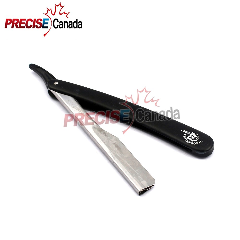 Barber Straight Cut Throat Shaving Razor Plastic Black Handle