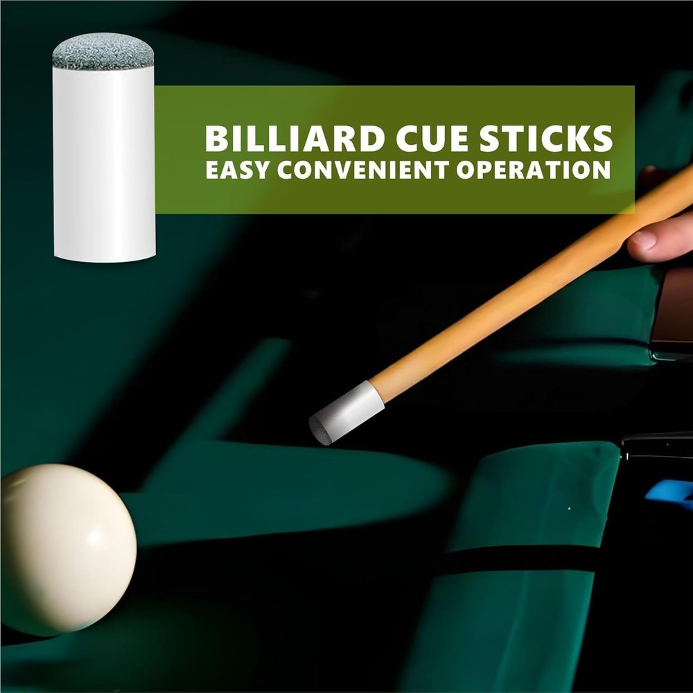 Textured Replacement Pool Stick Tips - 40pcs Leather, 10mm & 13mm