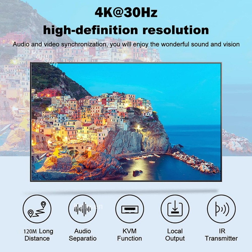 4K HDMI KVM Extender 120M 1080P HD No Delay Support USB KVM Extending Control A
