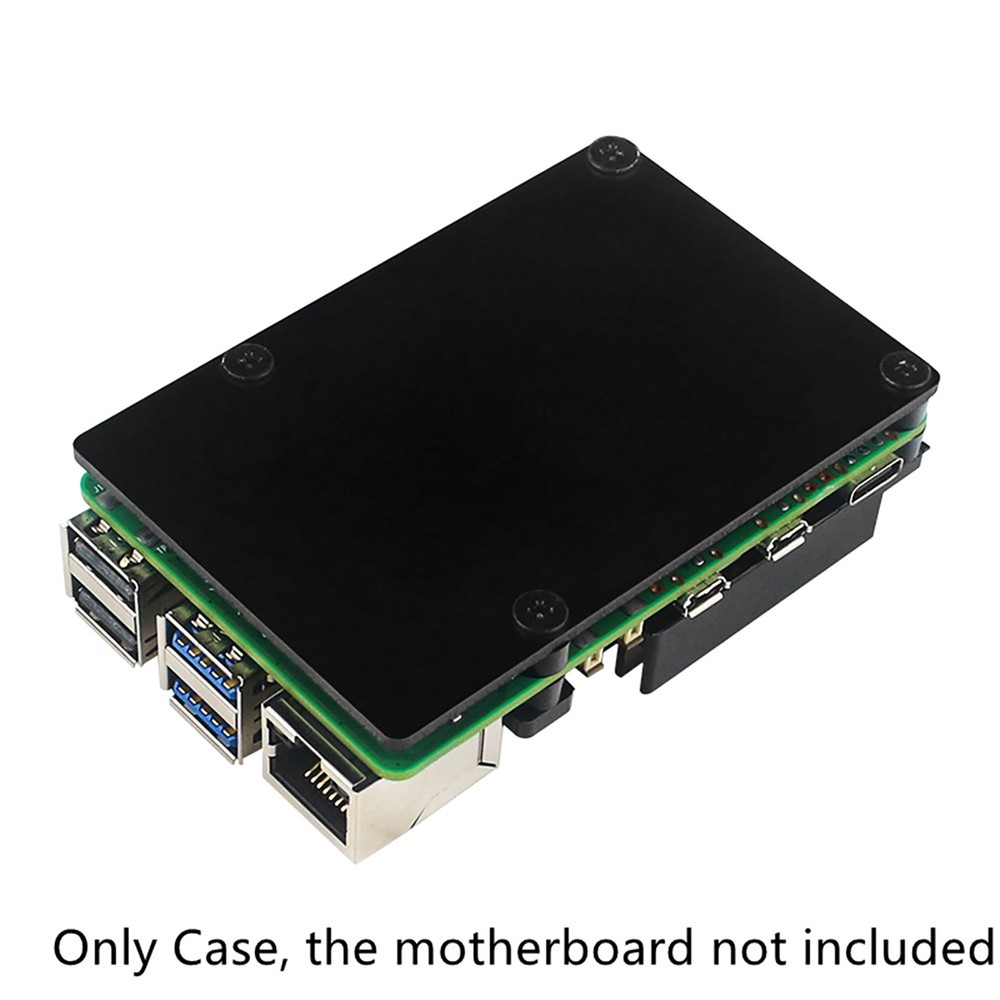 For Raspberry Pi 5 Aluminum Alloy Case with Temperature Controlled Cooling Fan