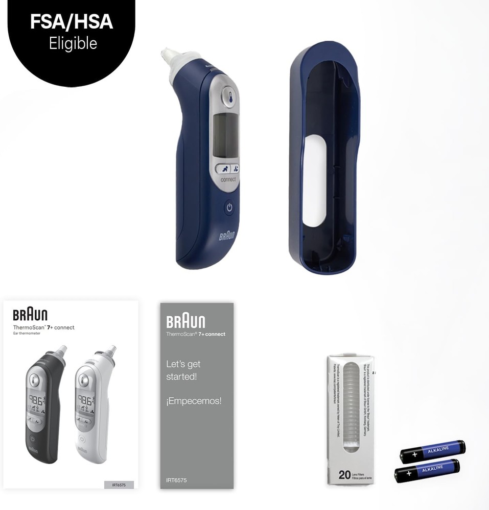 Digital Ear Thermometer with App Connect and Color-Coded Display