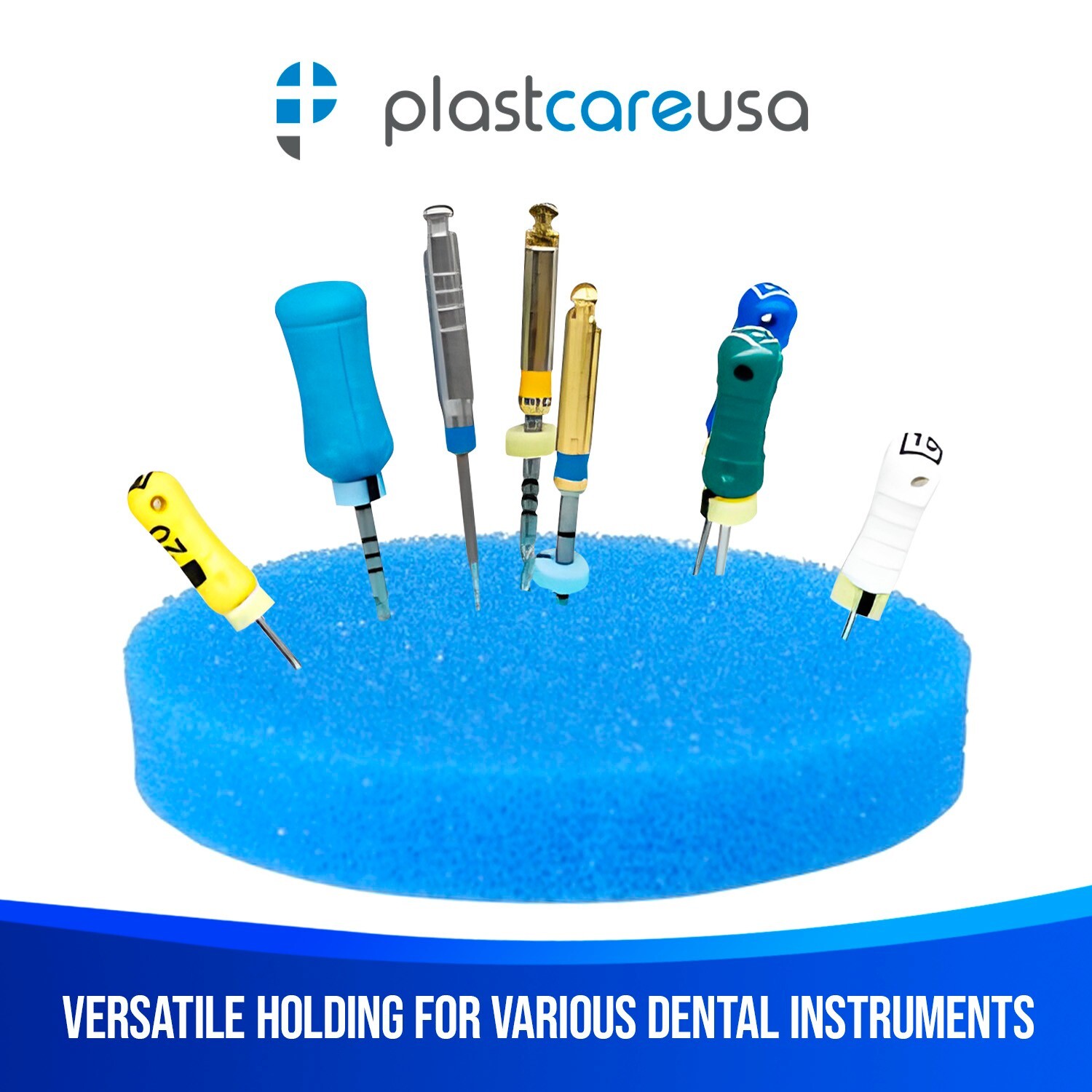 100 2.5" Premium Endodontic Foam Round Blue Sponge Cushions Dental Endo Files