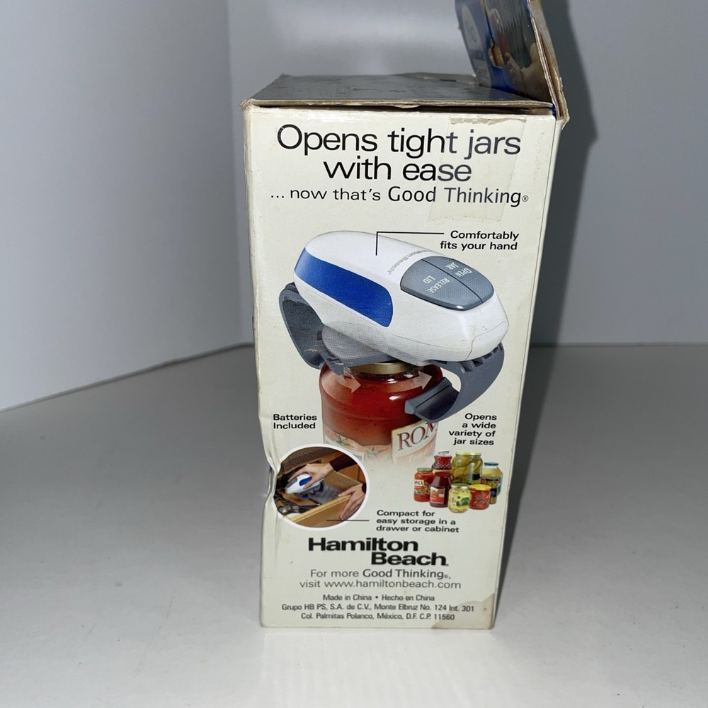 Hamilton Beach Open Ease Automatic Jar Opener 76801 In Box Requires Batteries