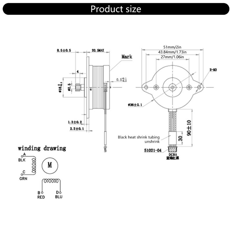 Engraving Essential Stepper Motor Precise 36mm Round Stepper Motor For K1
