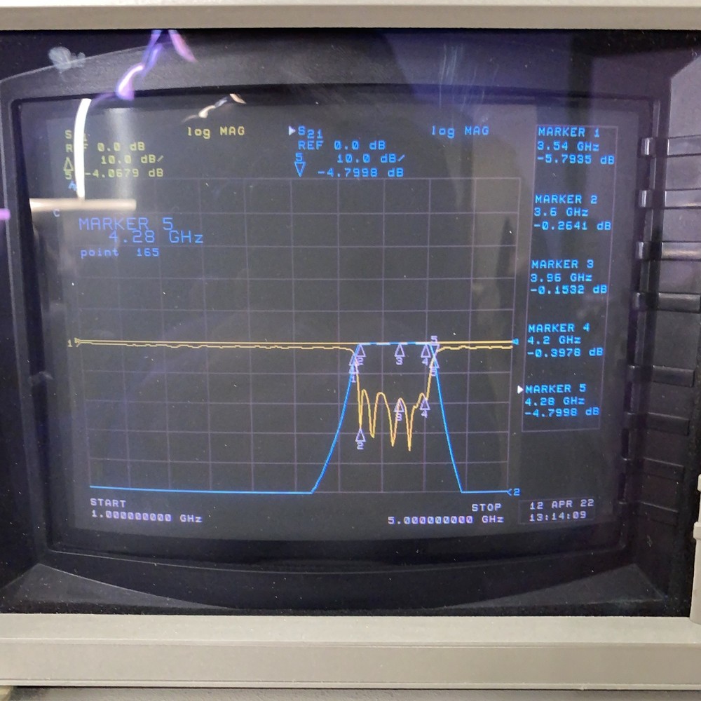 3.53-4.2GHZ BANDPASS FILTER SN87-237 REACTEL