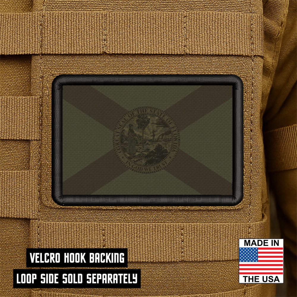 Tactical Florida State Flag Printed Morale Patch - 2x3 Inch, Hook & Loop