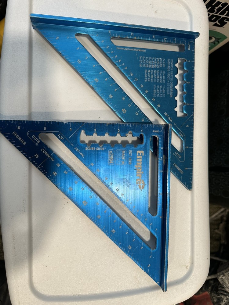 2 EA Empire E2994 7" Laser Etched  Rafter Square
