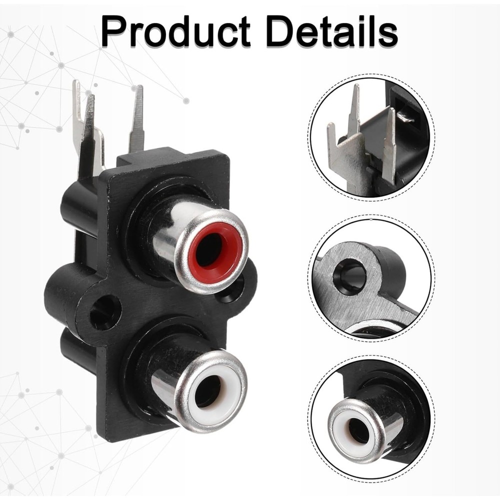 Brand New 2PCS RCA Female Socket Panel Mount Connector for Left & Right Audio