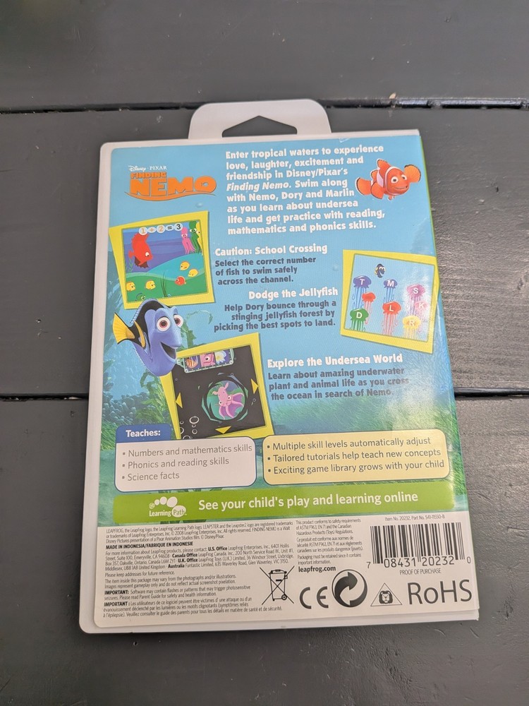 Leapster Learning Game Disney PIXAR Finding Nemo