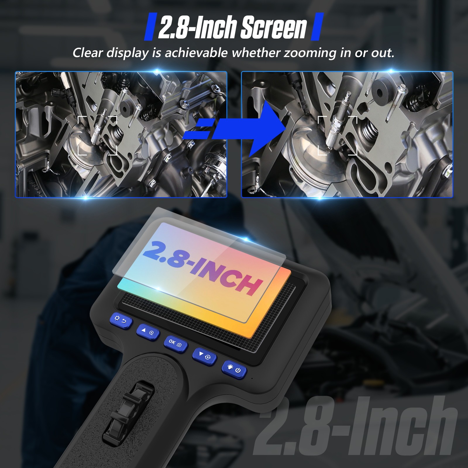 Industrial Camera 2 way 210° Borescope Endoscope with Lights Inspection Camera