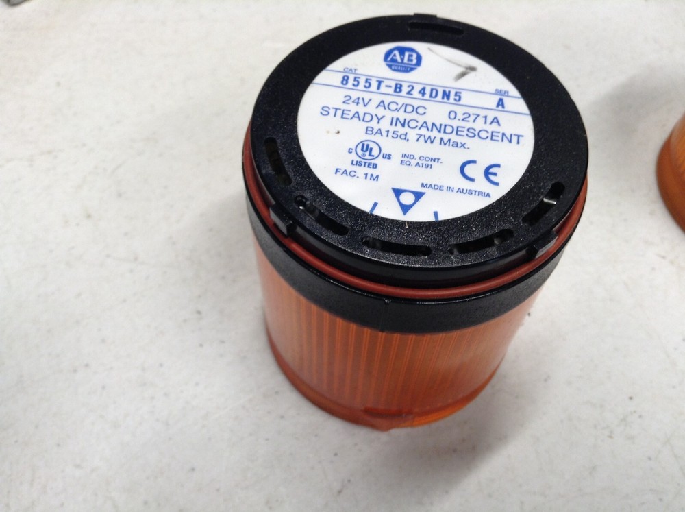 Allen Bradley 855T-B24DN5 Series A 24AC/DC Steady Stack Light Amber