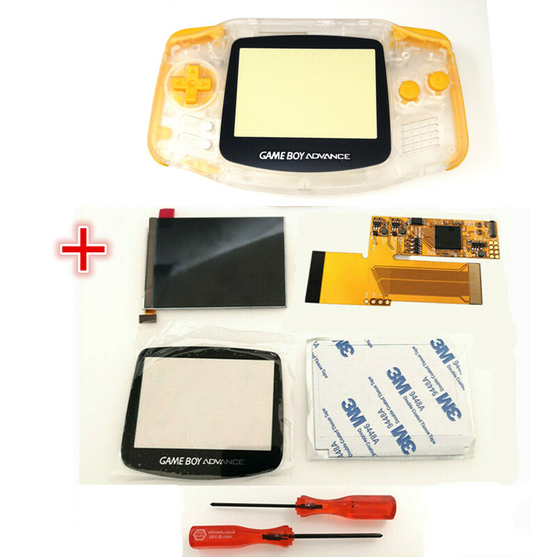 GBA V2 IPS Screen Backlight LCD Mod & GBA Pre-Cut Housing shell Case -NEW