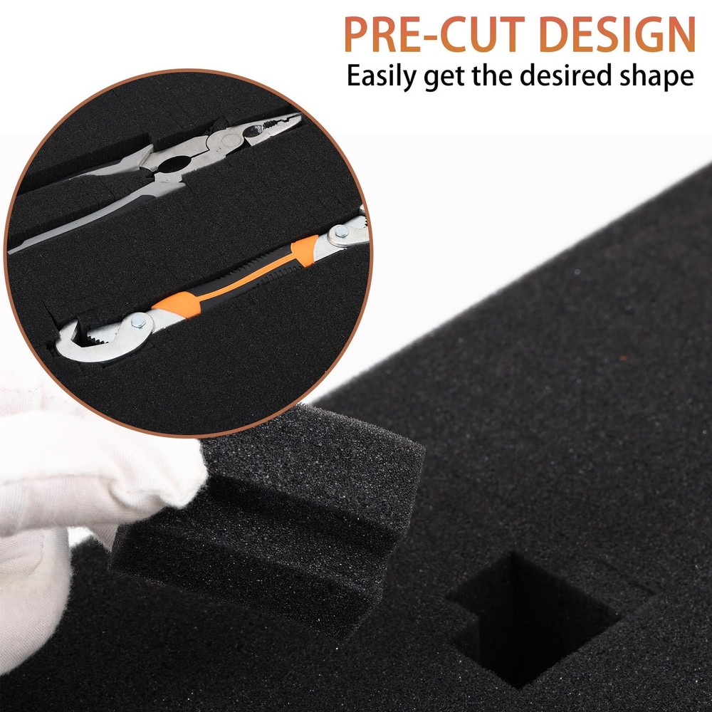 4-Pack Pick Pluck Foam Sheets, 16x12x2, Pre-Cubed, Polyurethane, Insert