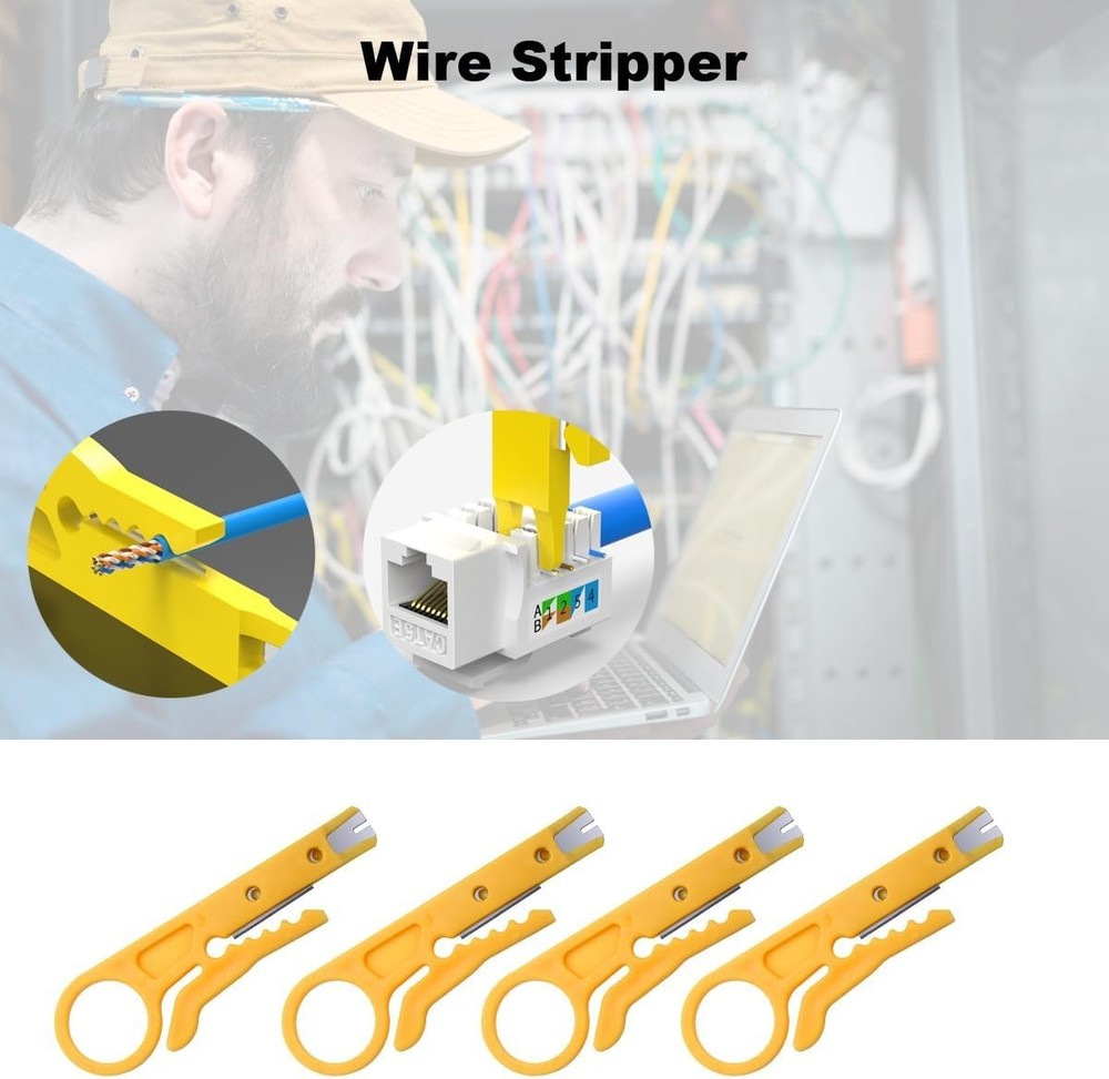 4 Pack Mini Wire Stripper Crimping Tool - Portable & Versatile Network Solution