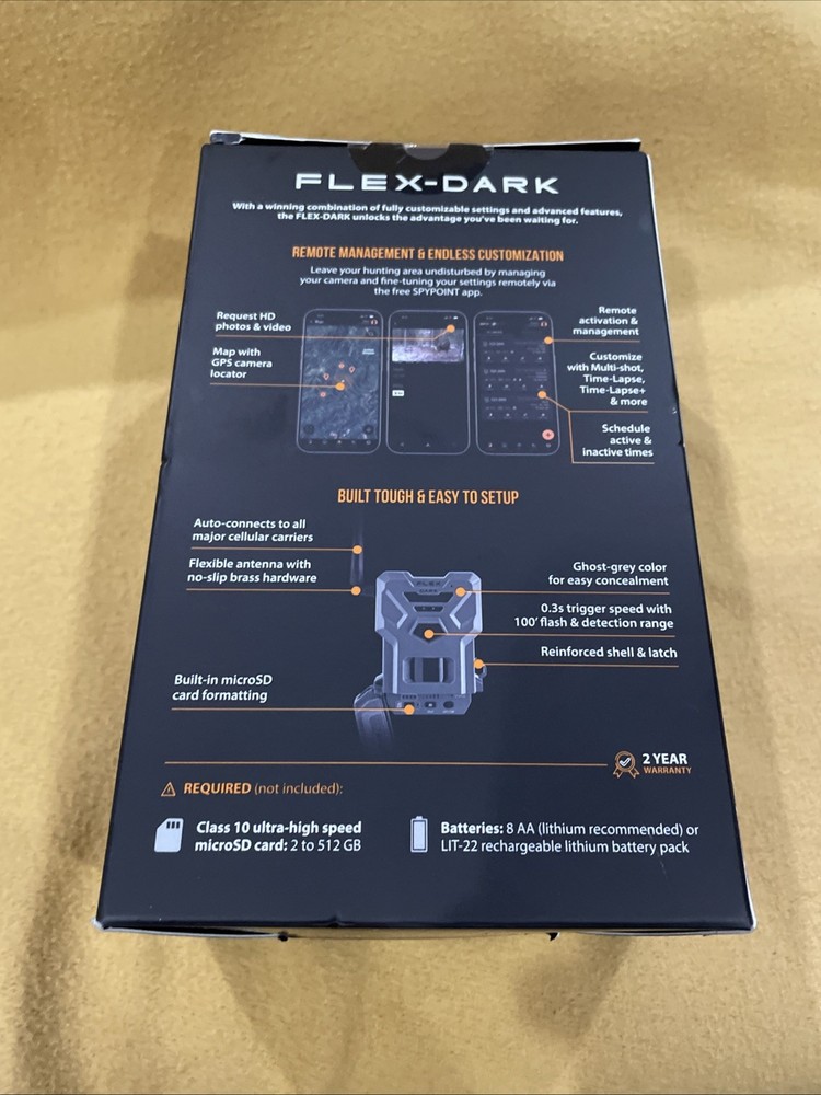 SPYPOINT Flex-Dark Cellular Trail Camera (FLEX-DARK) New SEALED