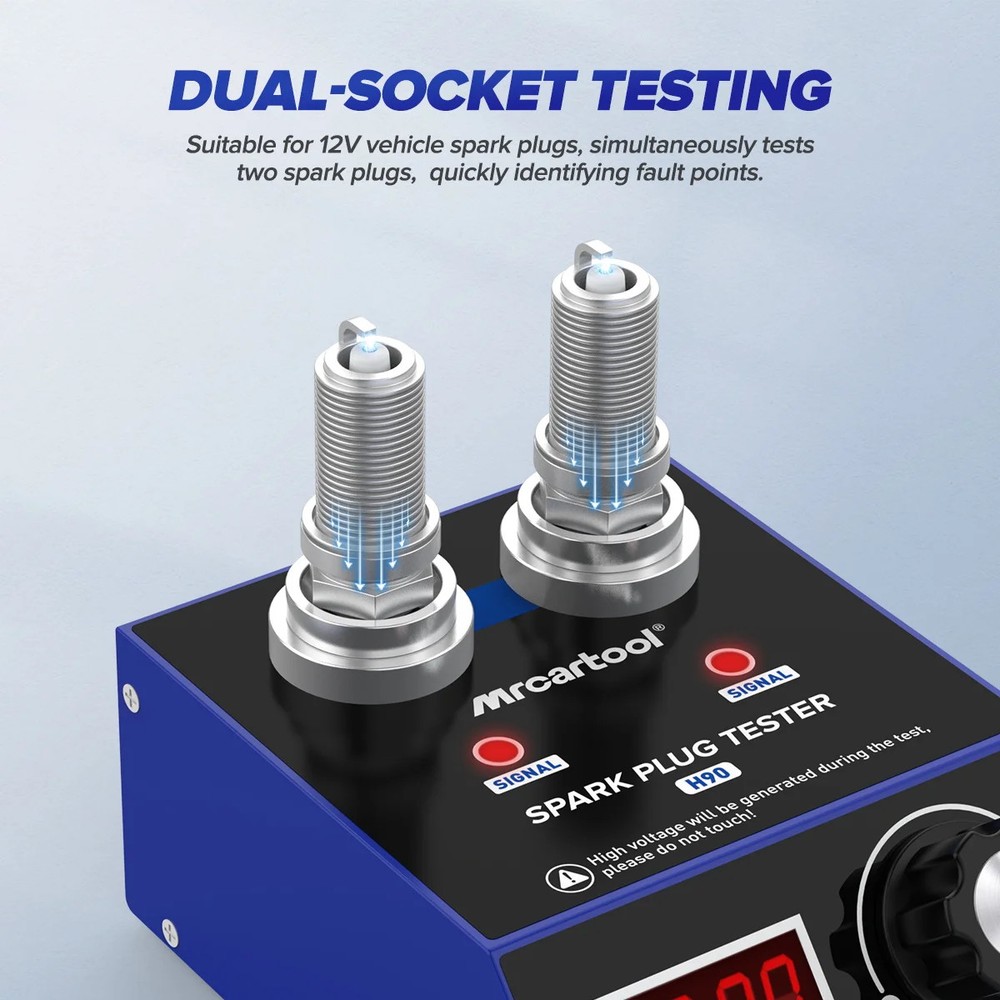 Digital Car Spark Plug Tester Ignition Testers Double Hole Analyzer Diagnostic